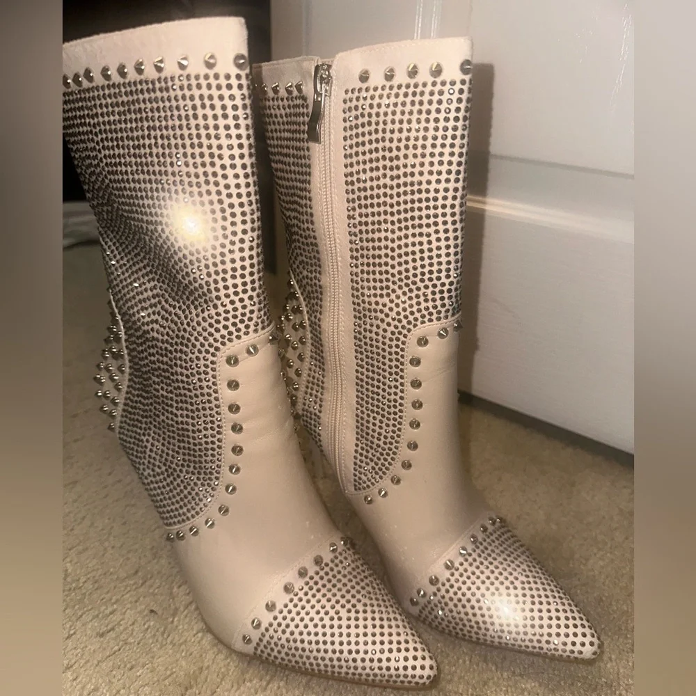 NEW AZALEA WANG RHINESTONE BOOTS size 9 - Picture 8 of 10